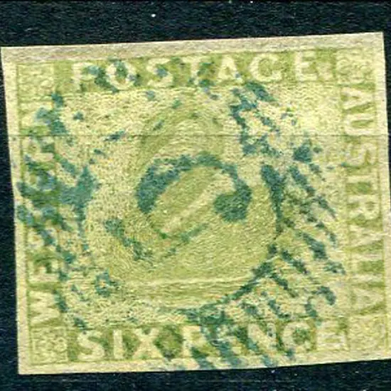 1861 6d sage-green 4 margin. Attractively used ...