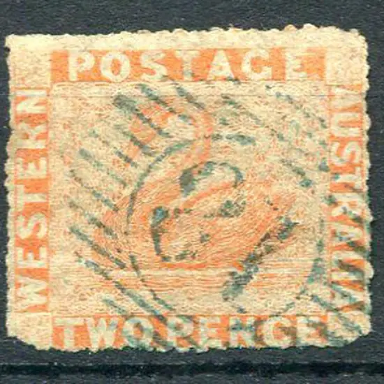 1860 2d pale orange rouletted all 4 sides. F/U ...