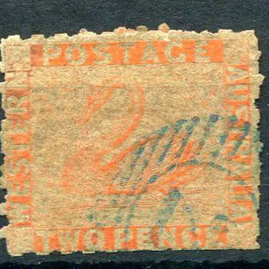 1860 2d orange-vermilion rouletted on 4 sides & ...