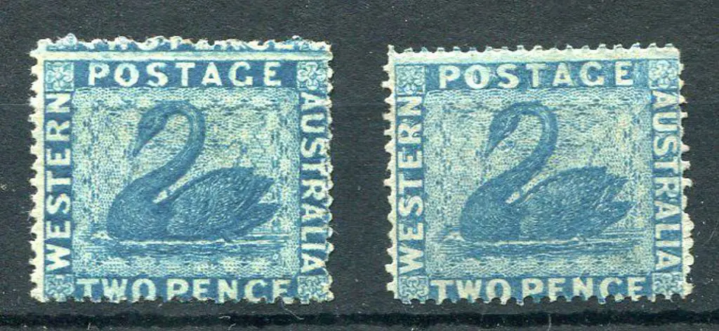 1861 2d blue x 2 with both 14-16 intermediate perf ... Image 1++