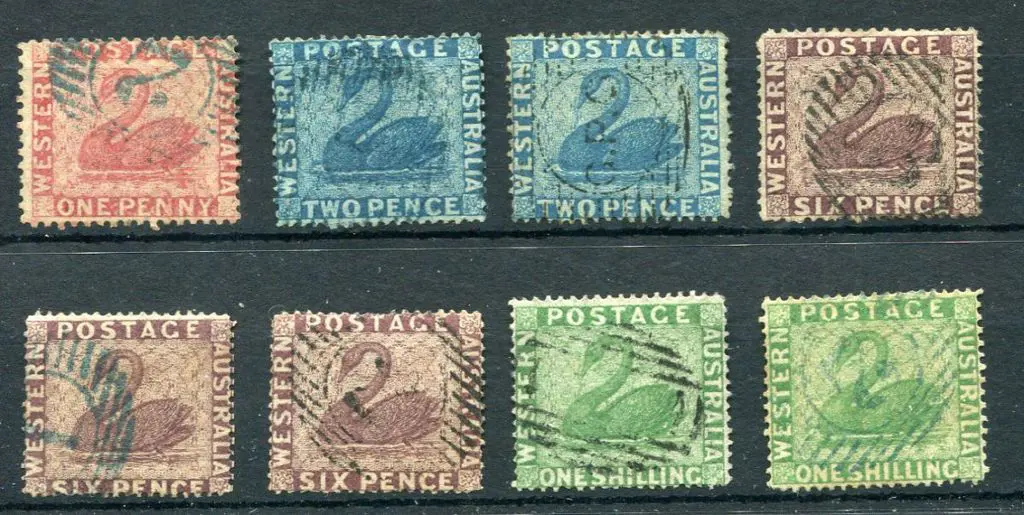 1861 1d rose, perf. 14 (SG 38), 2d blue, perf. ... Image 1++