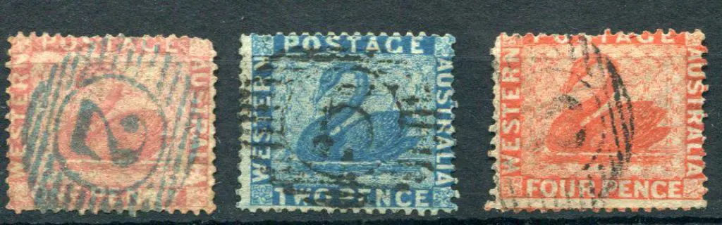 1861 1d, 2d & 4d perf 14 Somerset House set of 3 ... Image 1++