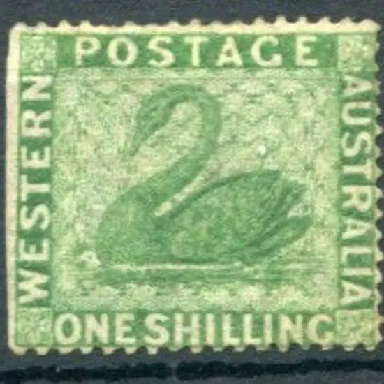 1861 1/- yellow-green clean cut perf 14-16 with ...