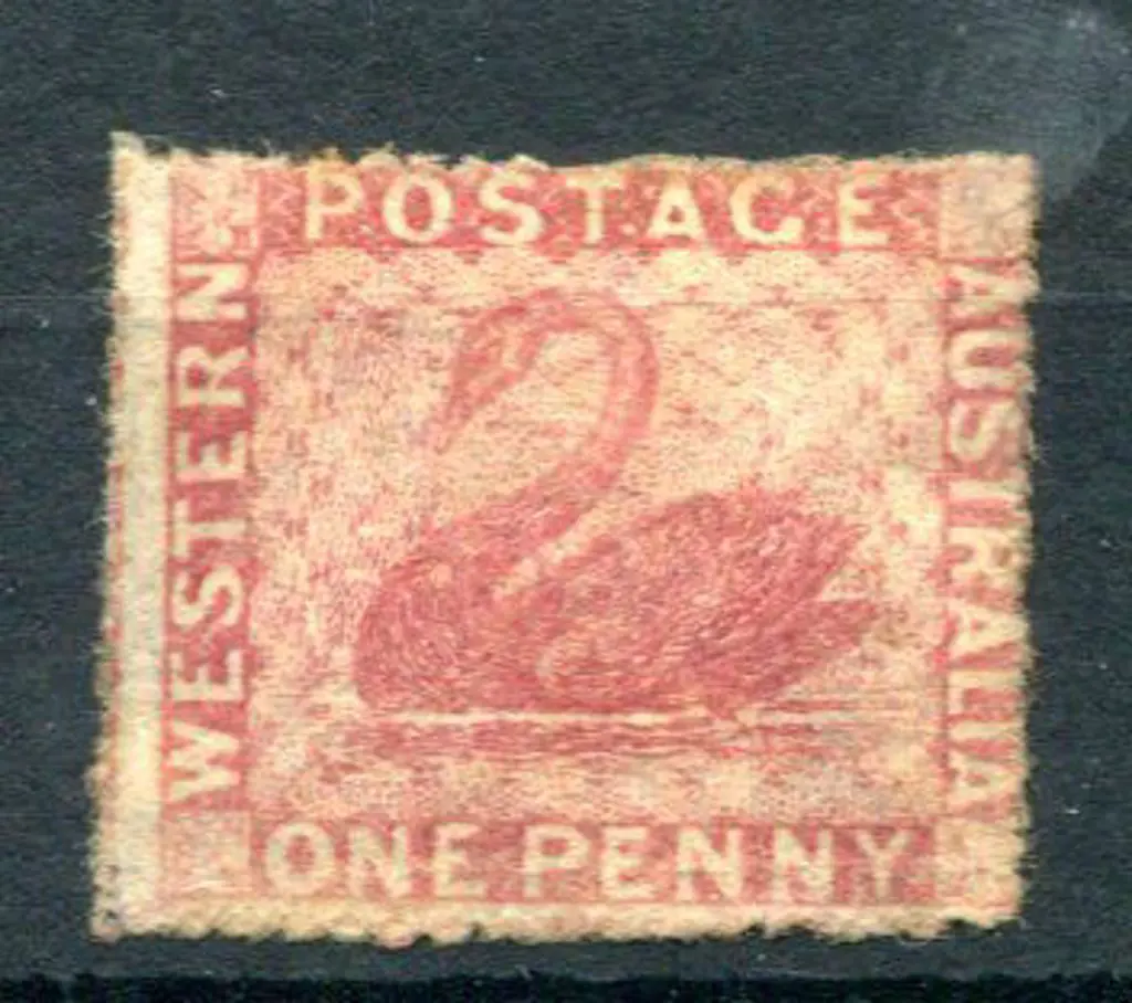 1861 1/- carmine-rose, perf 14-16 very rough. MH ... Image 1++