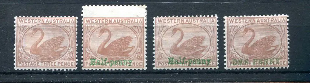 1871 3d brown swans x 4 with CR/CC wmks incl 3d ... Image 1++