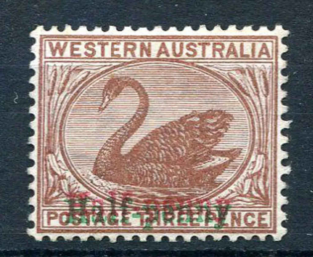 1895 "Half-penny" surcharge in red & green ink on ... Image 1++