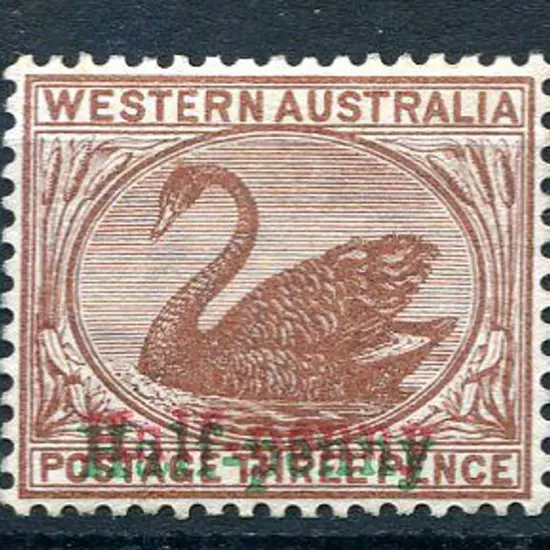 1895 "Half-penny" surcharge in red & green ink on ...
