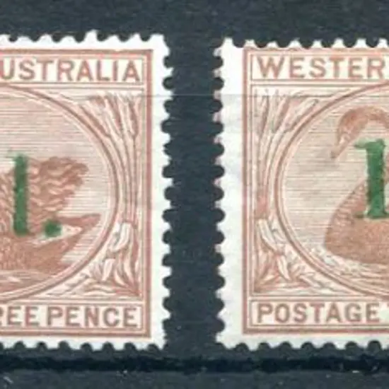 1855 "1d." surcharges in green ink on 3d brown. ...
