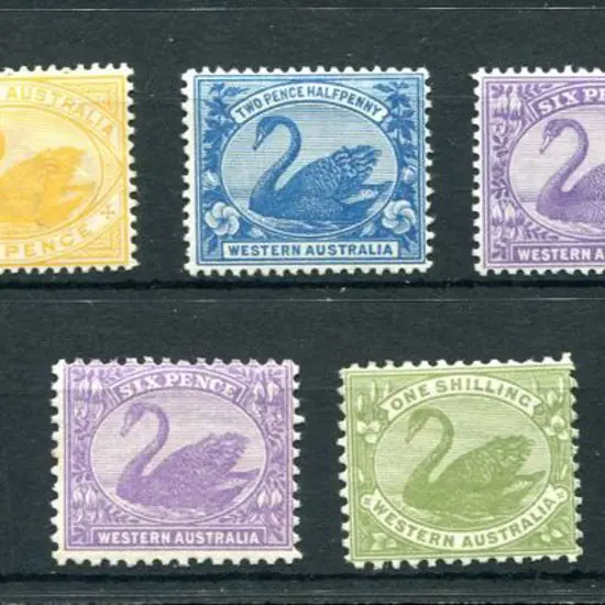 1898/1907 W Crown A wmk set of 5 mixed MH to MVLH ...