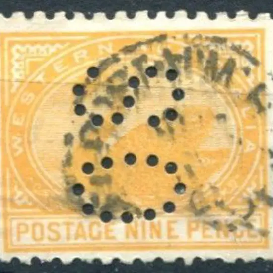 1905 9d orange, perf. 11 perfined "OS". Used SG ...