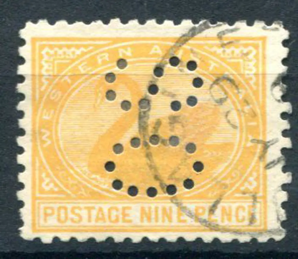 1906 9d orange, perf. 11 perfined "OS". Fine used. ... Image 1++