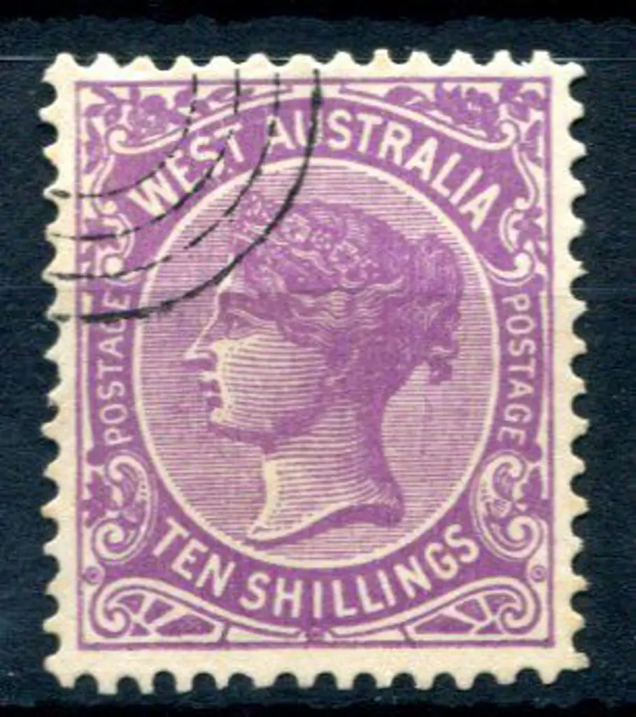 1902 10/- deep mauve CTO with 4 ring obliterator ... Image 1++
