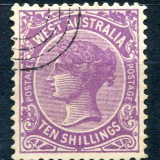 1902 10/- deep mauve CTO with 4 ring obliterator ...