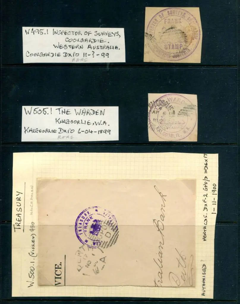 Inspector of Surveys Coolgardie in violet ink W ... Image 1++