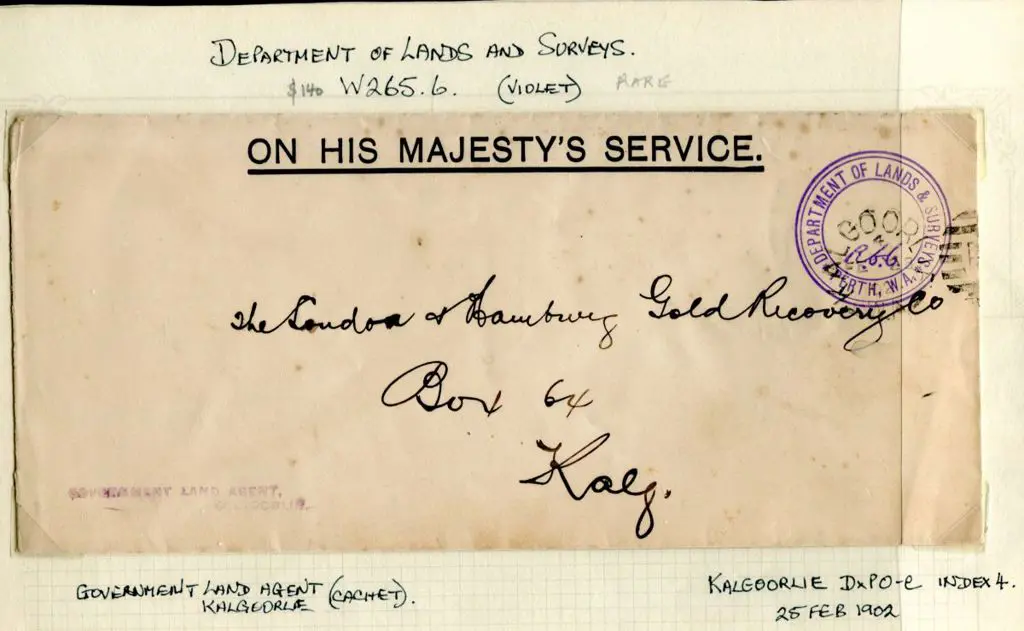 Department of Lands & Surveys 265.6 in violet ink ... Image 1++