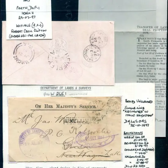 Department of Lands & Surveys W 265.1 on printed ...