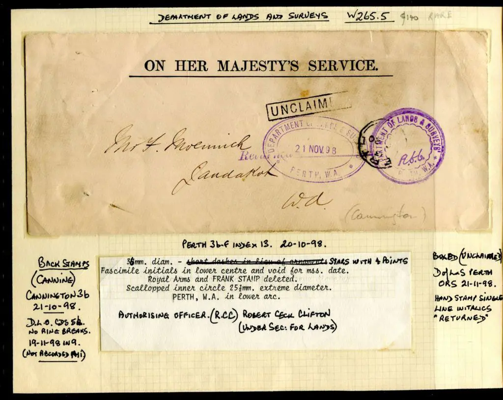Department of Lands & Surveys W 265.5 on large ... Image 1++