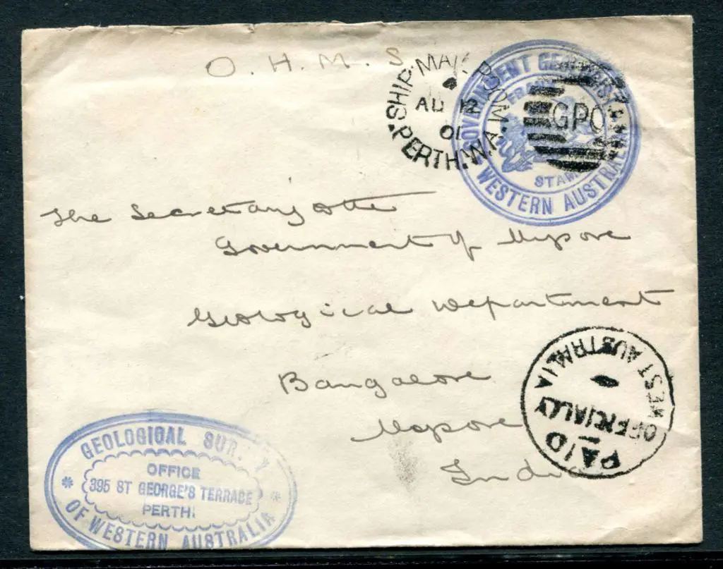 Government Geologist W 215.1 on small envelope ... Image 1++