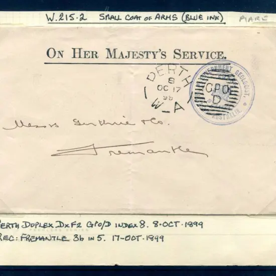 Government Geologist W 215.2 in blue ink on ...