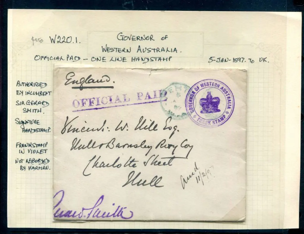 Governor of Western Australia W 220.1 in violet ... Image 1++