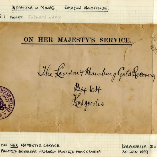 Inspector of Mines Eastern Goldfields W 345.1 ...