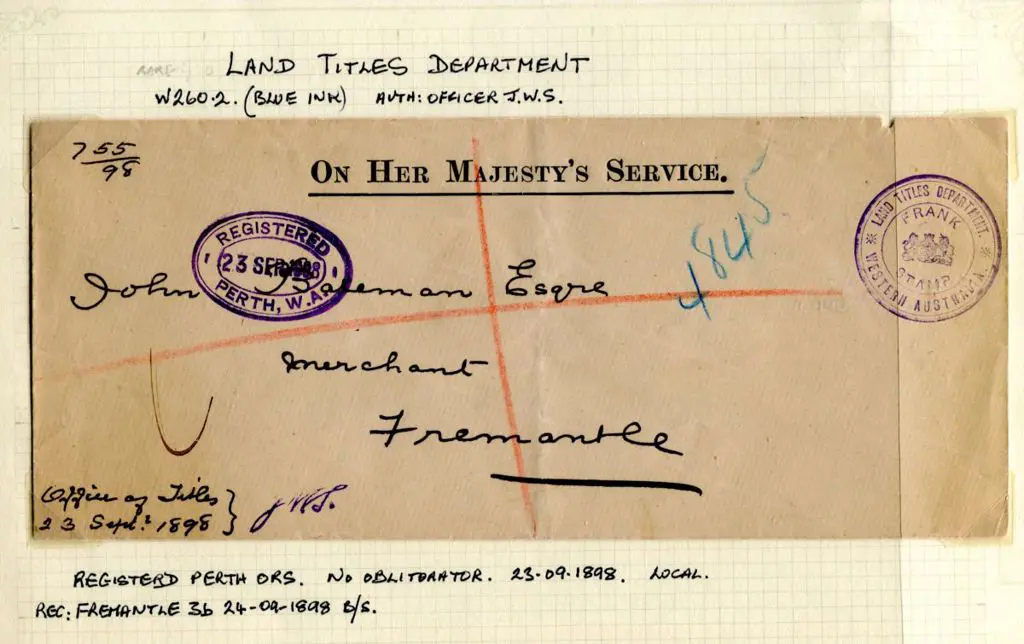 Land Titles Department W 260.2 & Registered Perth ... Image 1++