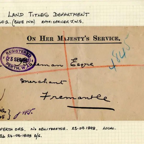 Land Titles Department W 260.2 & Registered Perth ...