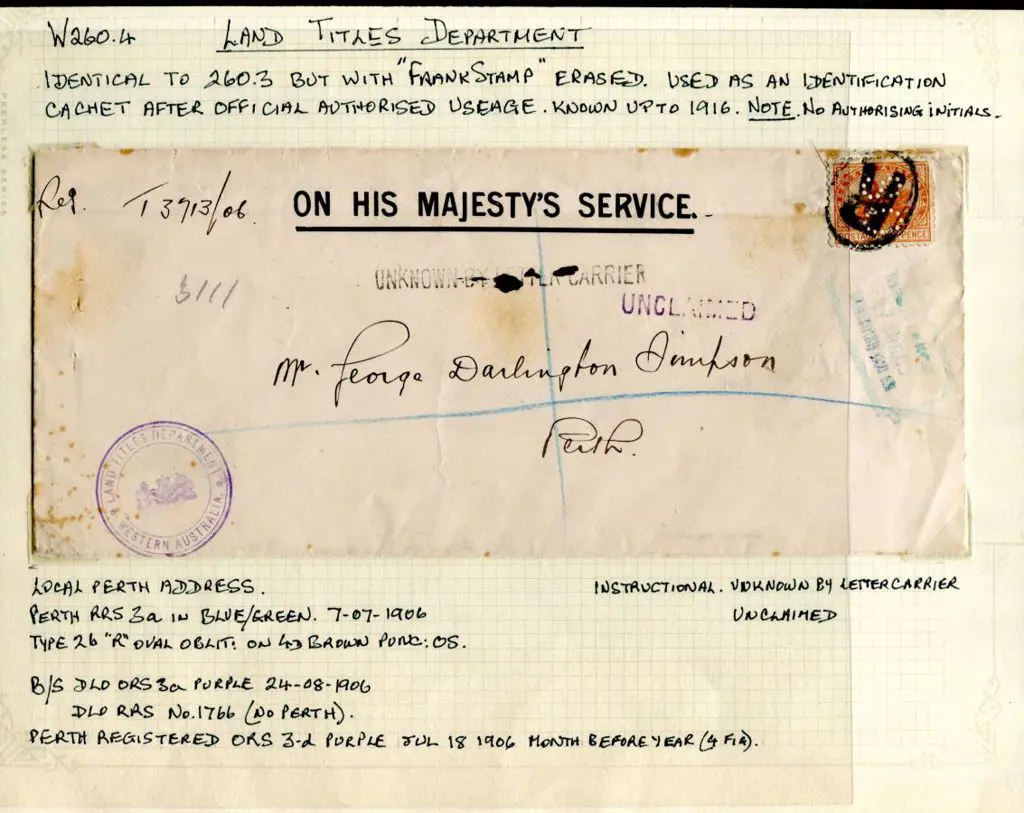 Land Titles Department W 260.3 with "Frank Stamp" ... Image 1++