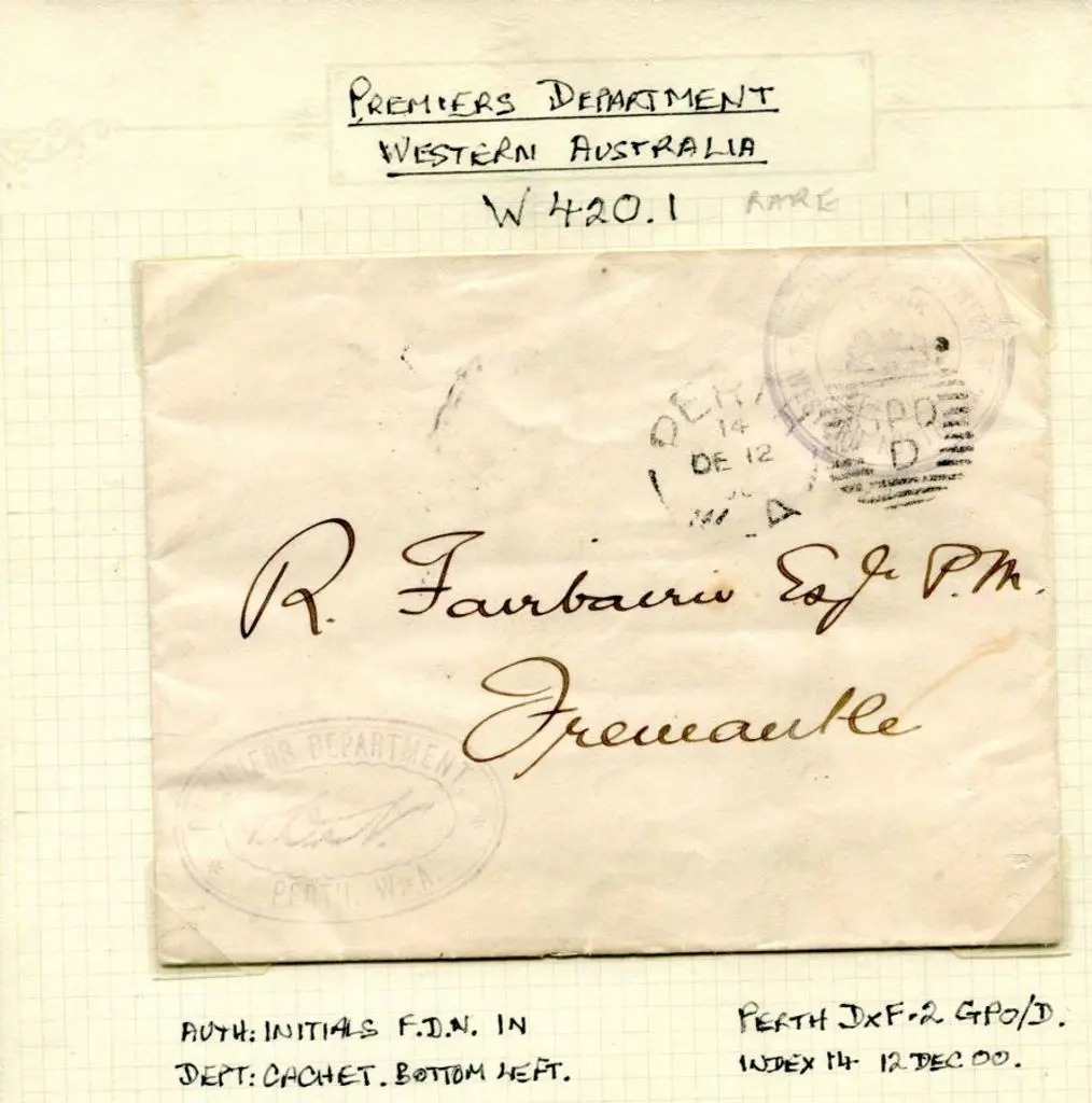Premier's Department W 420.1 Light frank stamp in ... Image 1++