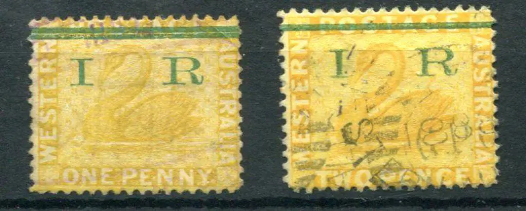 1881 1d yellow-ochre "IR" ovptd forgeries with 2 ... Image 1++