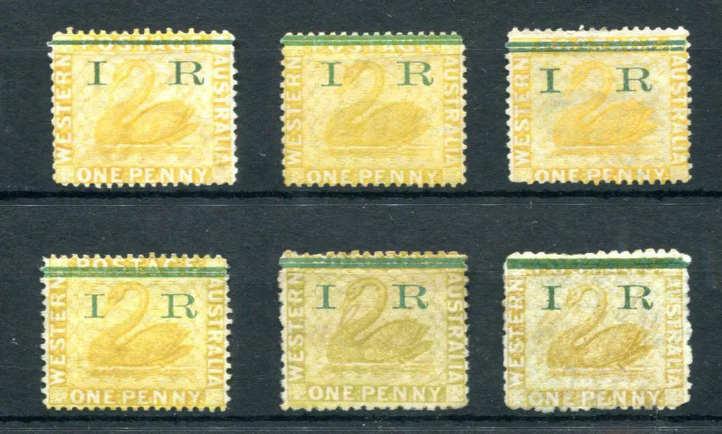 1881 1d yellow-ochre with 2 bar "IR" likely forged ... Image 1++