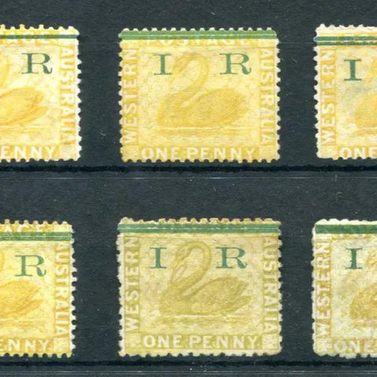 1881 1d yellow-ochre with 2 bar "IR" likely forged ...
