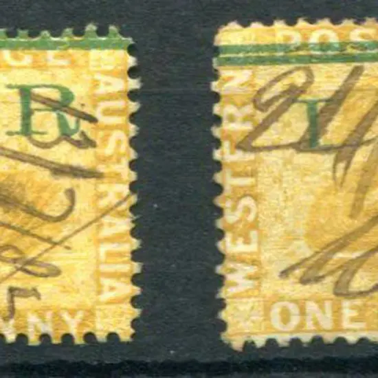 1881 1d yellow-ochre with 2 bar "IR" ovpts, CR/CA ...