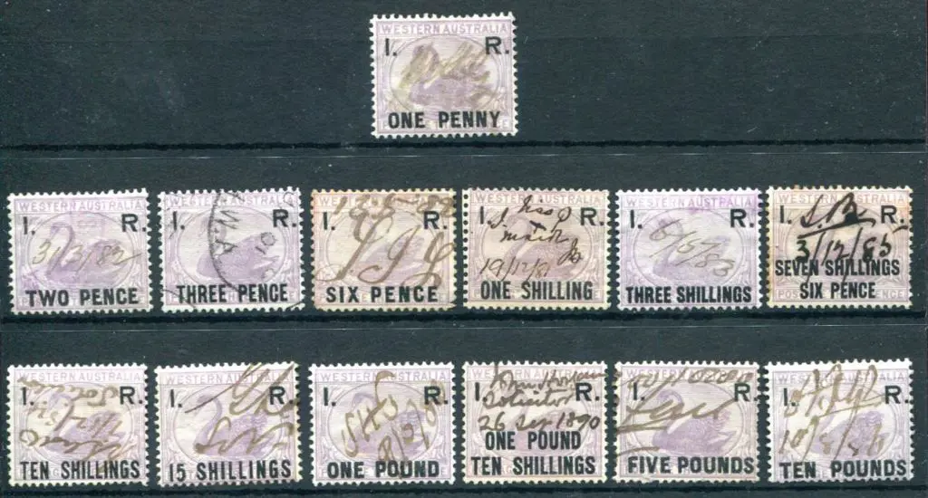 1881 "I.R. One Penny" to "Ten Pounds" as above ... Image 1++