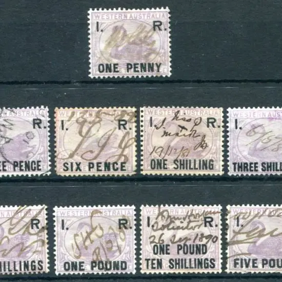 1881 "I.R. One Penny" to "Ten Pounds" as above ...