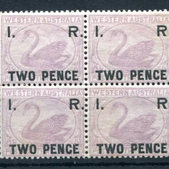 1881 "I.R. Two Pence" MLH block of 4. Elsmore R4 ...