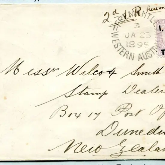 1895 (23rd Jan) "I.R. Two Pence" ovpt on Mayhew & ...