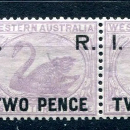 1881 "I.R. Two Pence" MUH right selvedge strip of ...