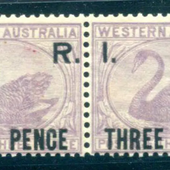 1881 "I.R. Three Pence" on 3d lilac swan. Superb ...