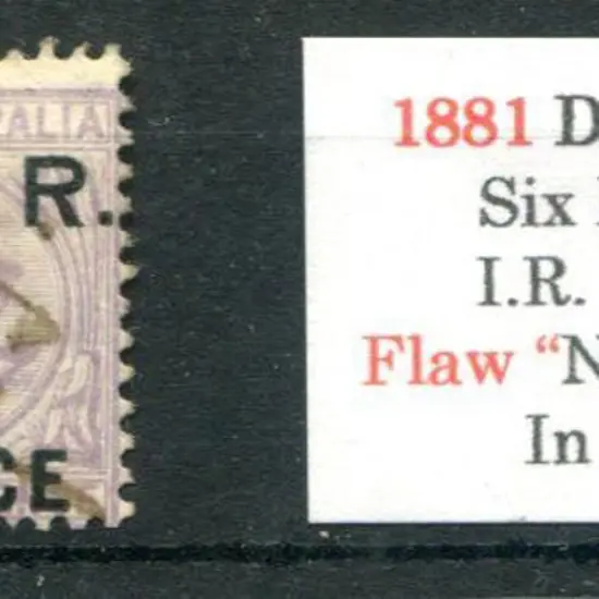1881 "I.R. Three Pence" with "Narrow 1st "E" in ...