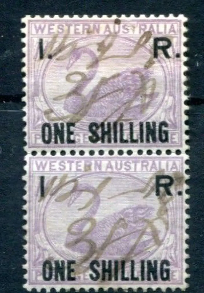 1881 "I.R. One Shilling" ovpt with variety on ... Image 1++