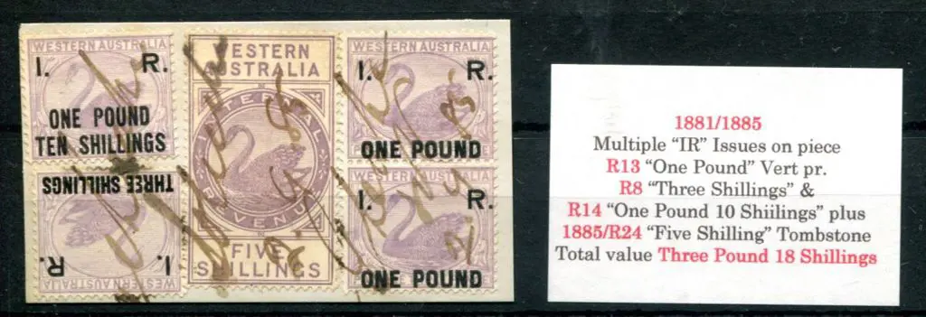 1881 "I.R. Three Shillings", "I.R. One Pound" vert ... Image 1++