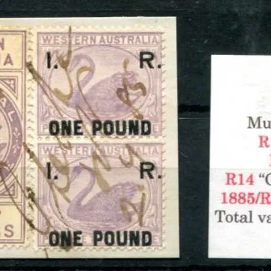 1881 "I.R. Three Shillings", "I.R. One Pound" vert ...