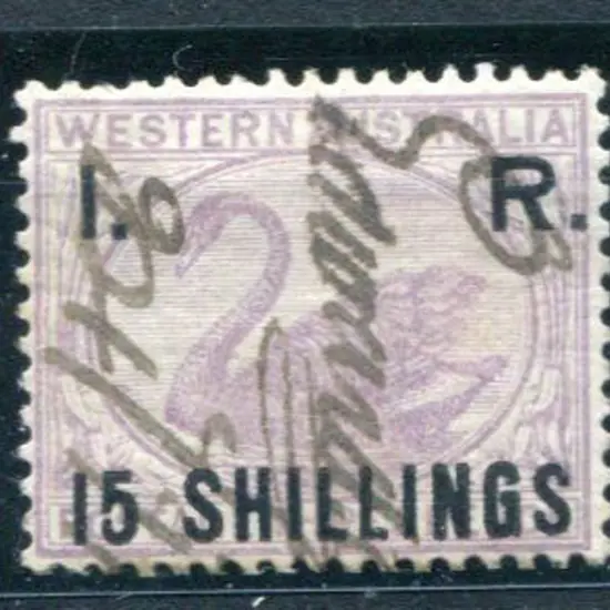 1881 "I.R. Fifteen Shillings" with "Narrow gap in ...