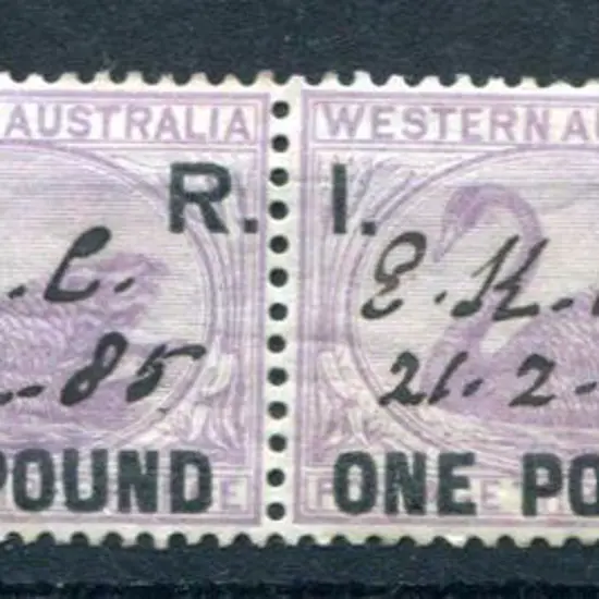 1881 "I.R. One Pound" F/U horiz strip of 4 dated ...