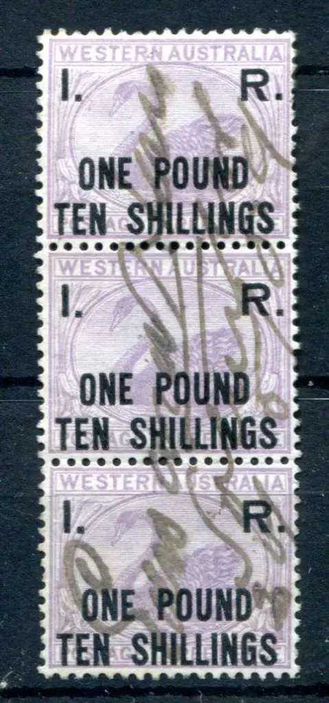 1881 "I.R. One Pound Ten Shillings" F/U vertical ... Image 1++