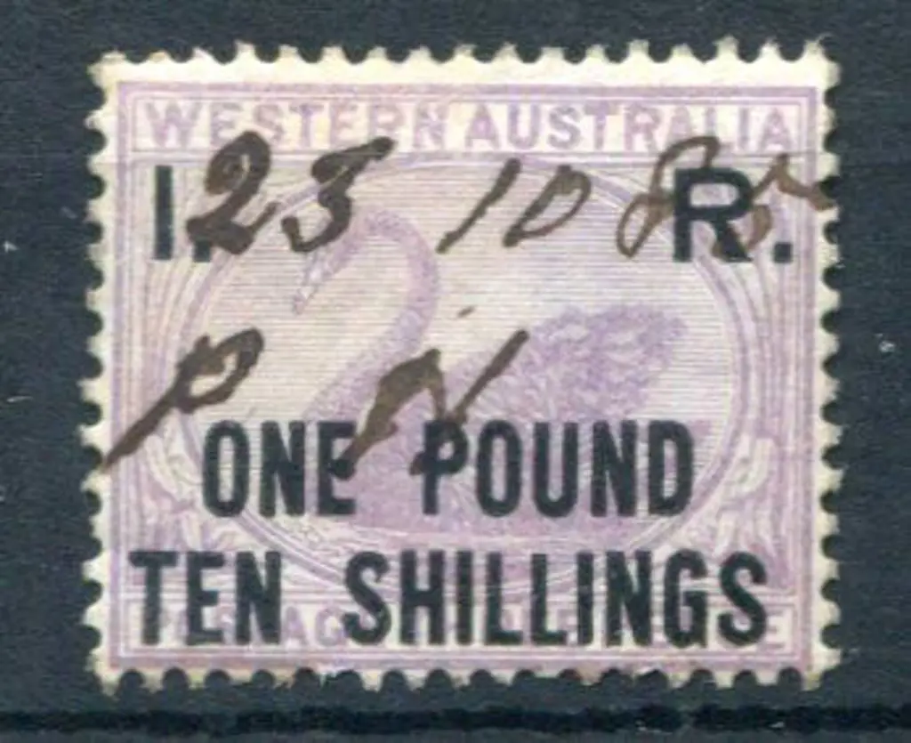 1881 "I.R. One Pound Ten Shillings" with "serifed ... Image 1++