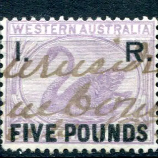 1881 "I.R. Five Pounds" with "broken U" variety. ...