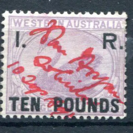 1881 "I.R. Ten Pounds" F/U with red dated m/s ...