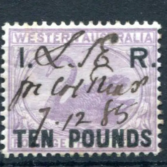 1881 "I.R. Ten Pounds". F/U with 7.12.85 m/s. ...